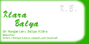 klara balya business card